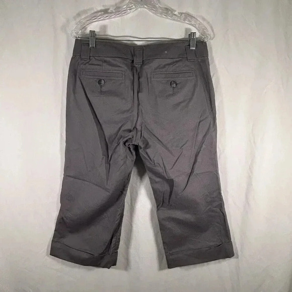 Banana Republic Capri Pants Women's 10 Grey Stretch Cotton Blend Mid Rise - Picture 7 of 9